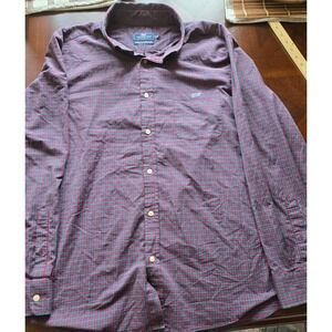 Vineyard Vines Performance Tucker Shirt XL Red Green Check Classic Fit Mens